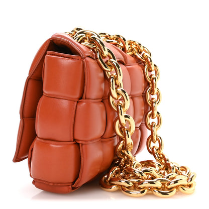 Bottega Veneta Lambskin Maxi Intreccio Padded Chain Cassette Crossbody Bag Maple 3 of 10