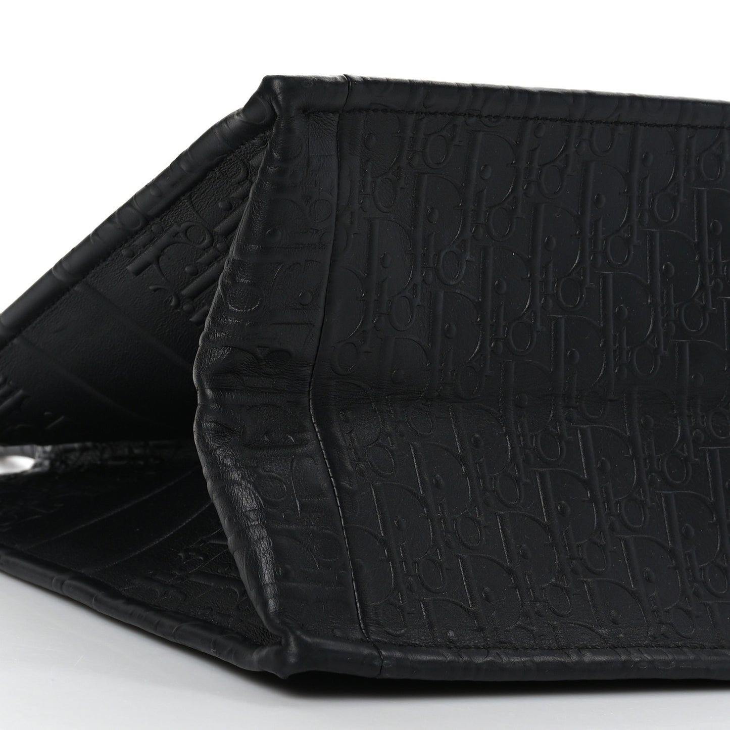 Oblique Calfskin Embossed Large Book Tote Black