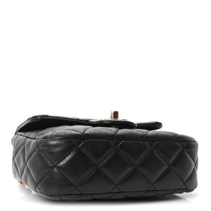 Chanel Lambskin Enamel Quilted Mini Coco Hearts Square Flap Black 4 of 11