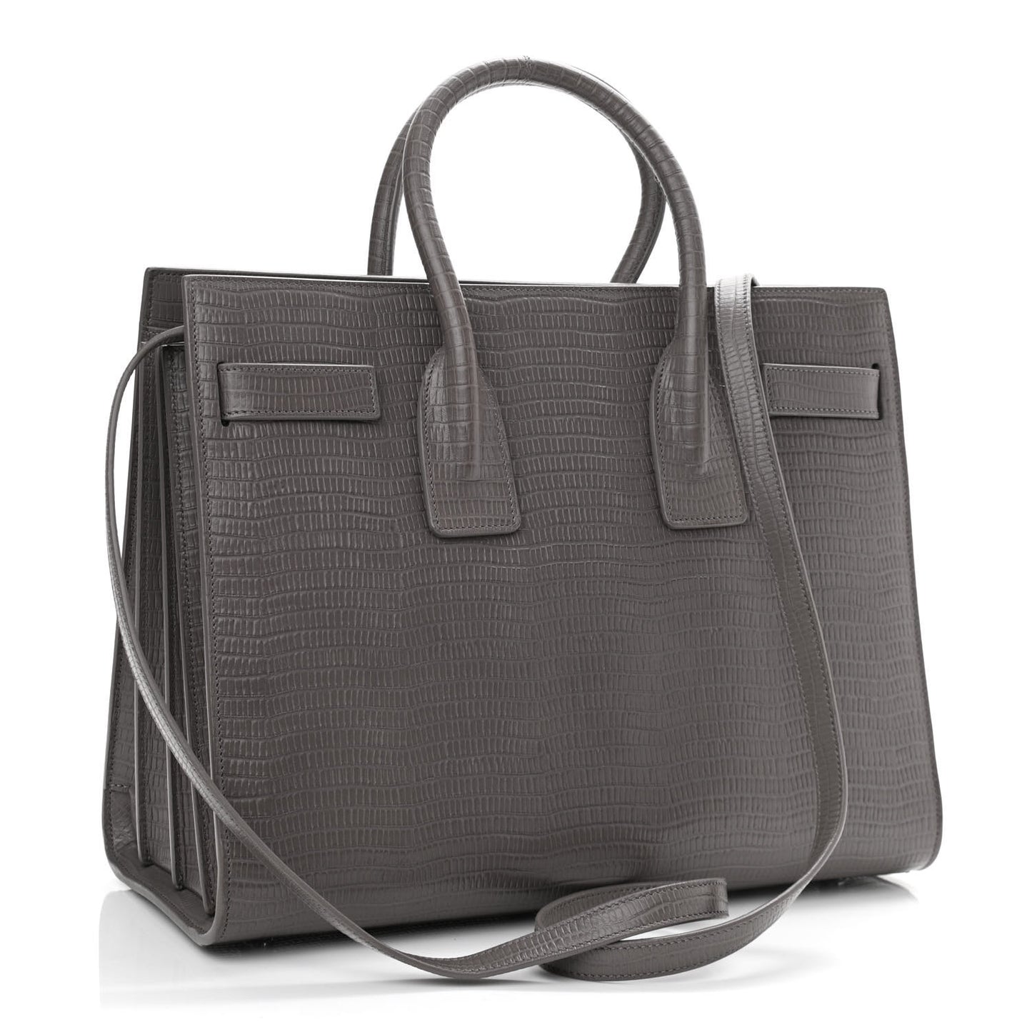 Lizard Calfskin Embossed Small Sac De Jour Fog