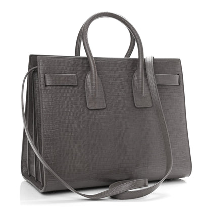 Saint Laurent Lizard Calfskin Embossed Small Sac De Jour Fog 3 of 12
