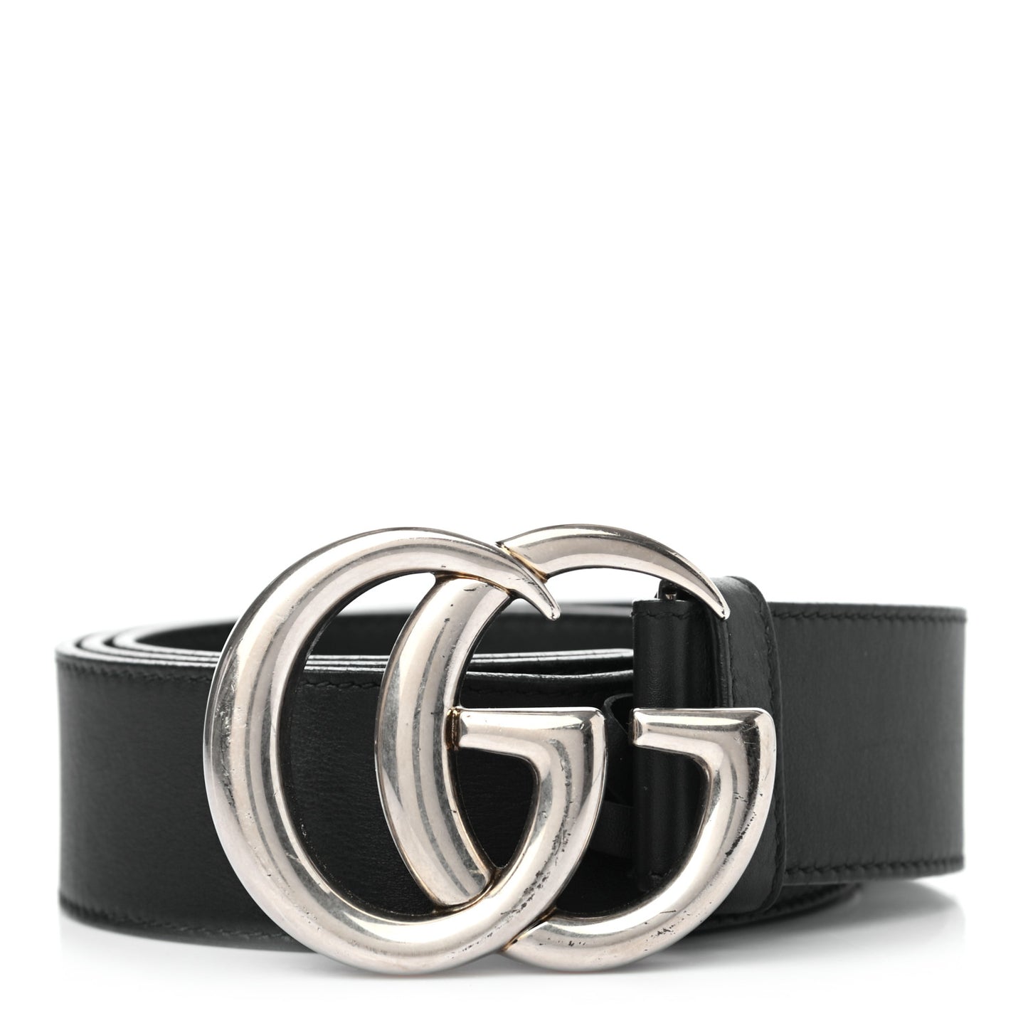 Moon Calfskin Nickel Double G 40mm Belt 90 36 Black