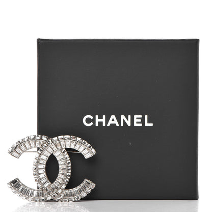 Chanel Baguette Crystal CC Brooch Silver 5 of 5