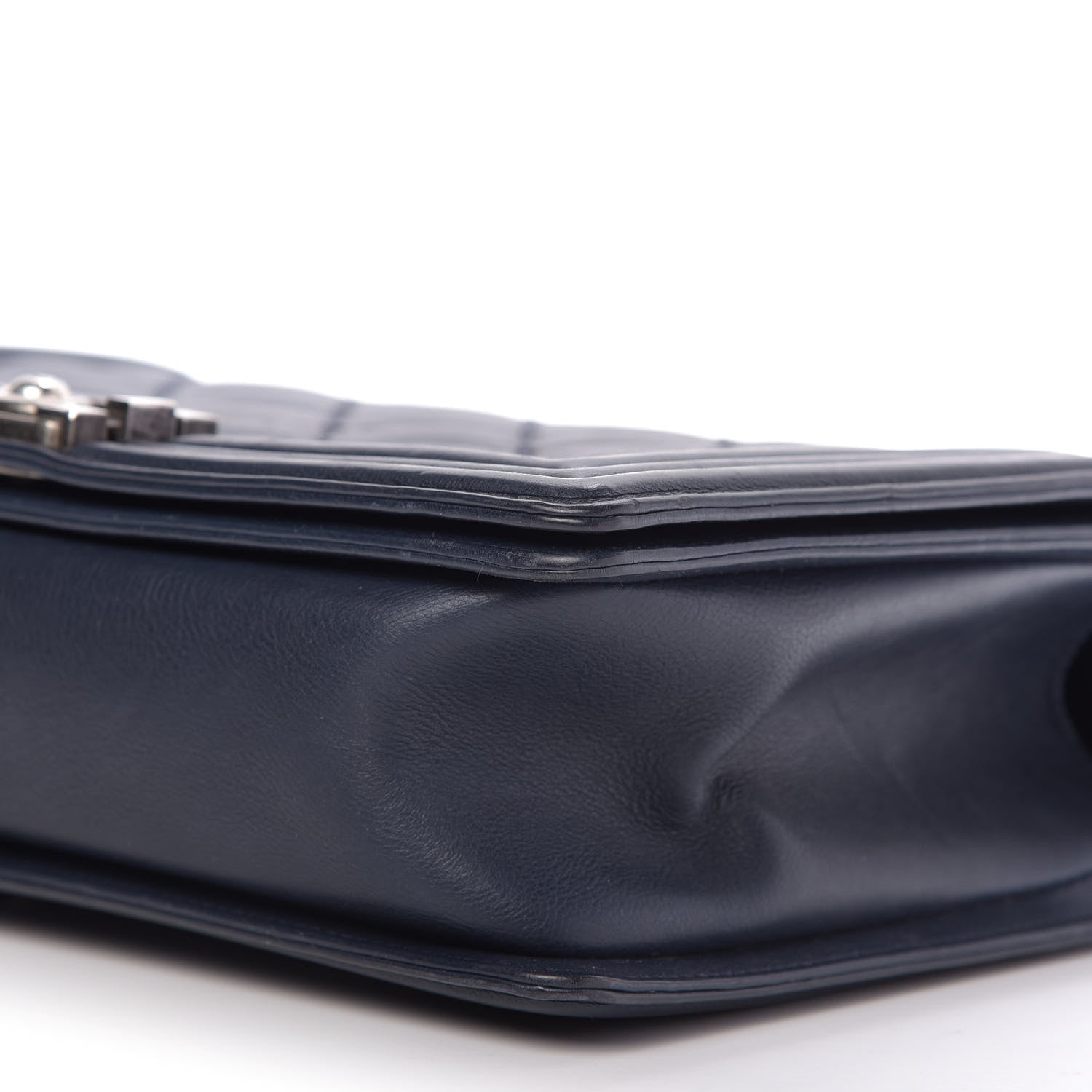 Chanel Calfskin Double Stitch New Medium Boy Flap Navy Blue 7 of 9