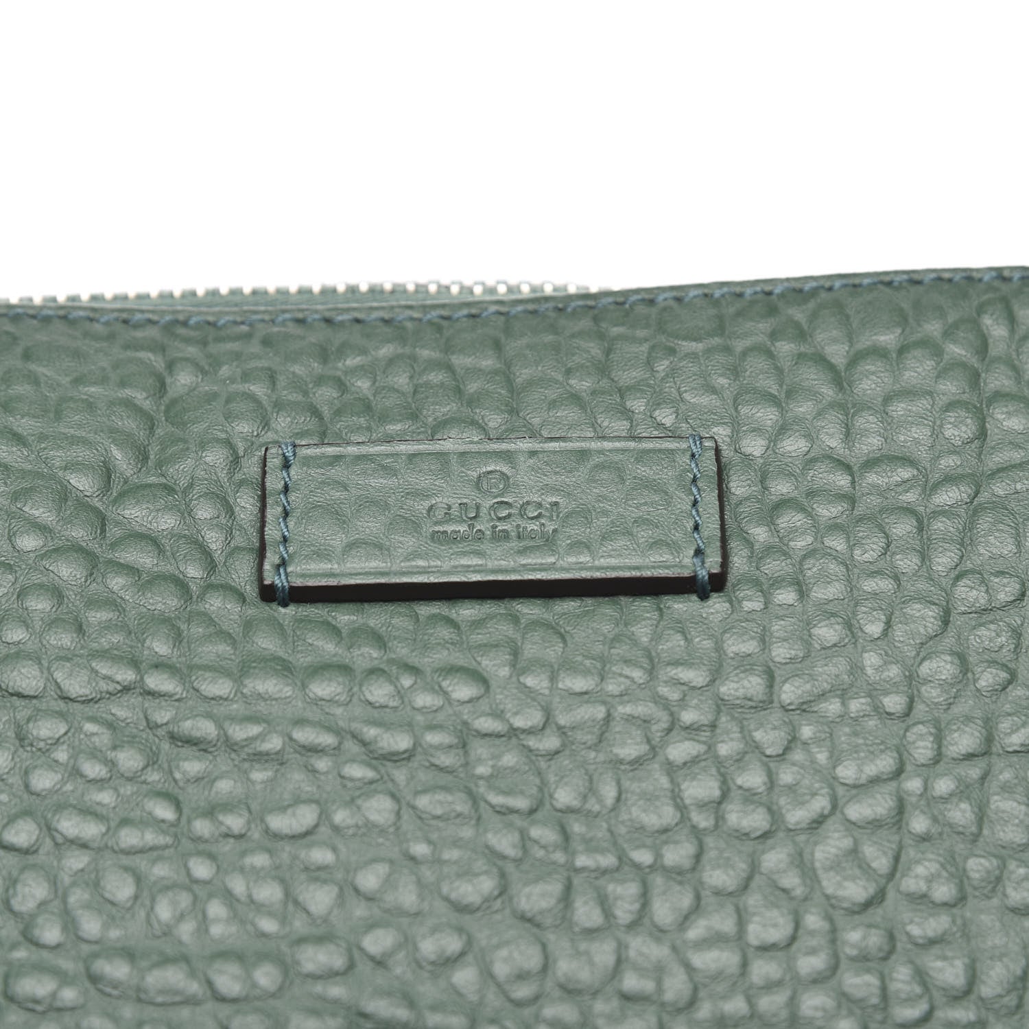 Gucci Pebbled Calfskin Large Mens Messenger Green 10 of 10