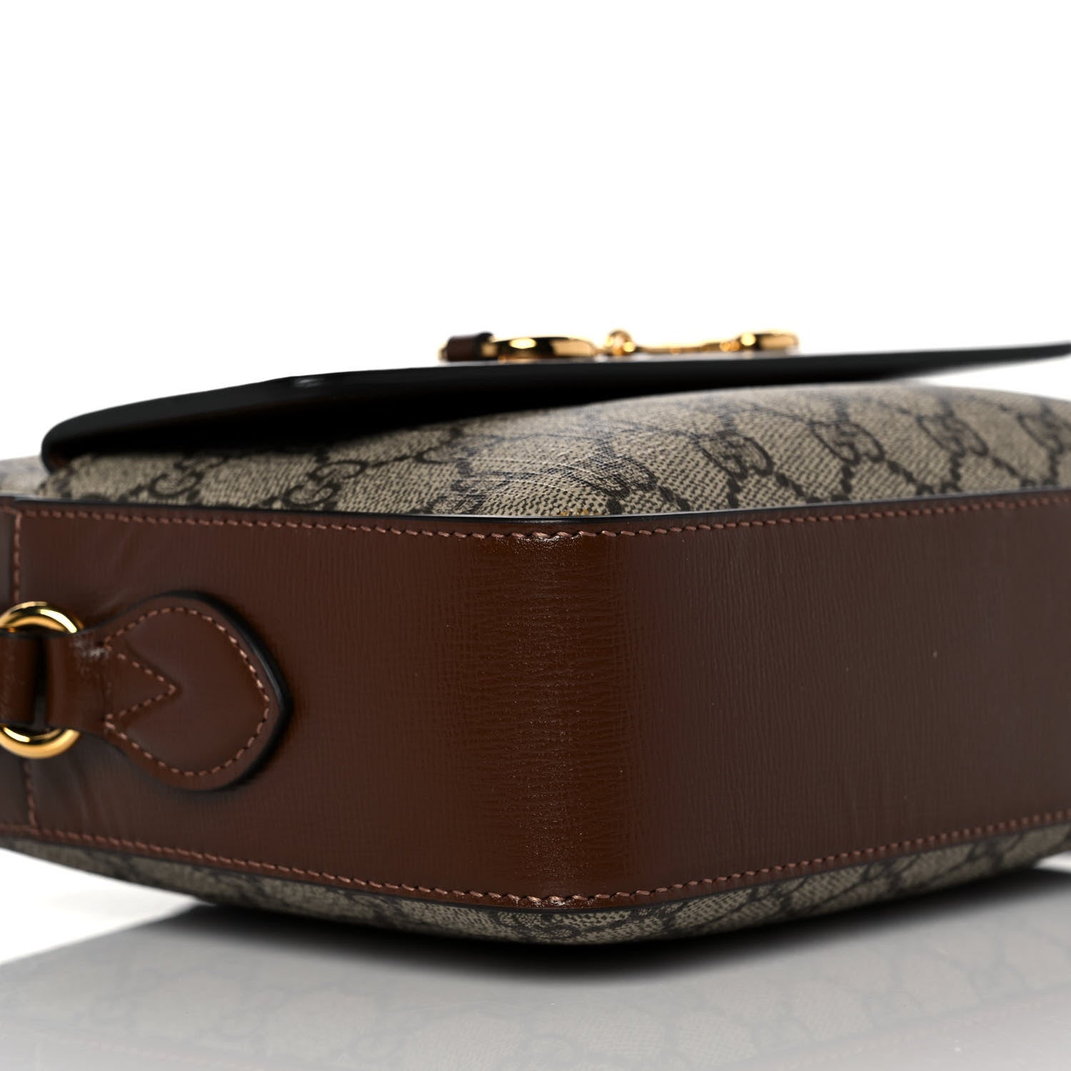 Gucci GG Supreme Monogram Small Horsebit 1955 Shoulder Bag Beige Brown Sugar 8 of 10