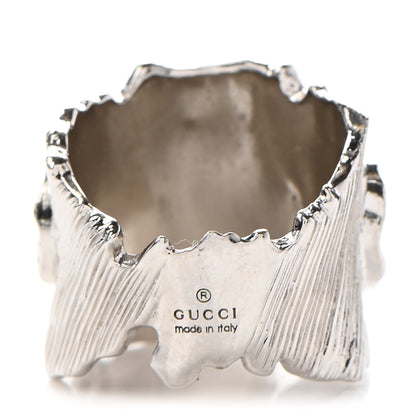 Gucci Metal Crystal GG Ring S Silver Blue 3 of 5