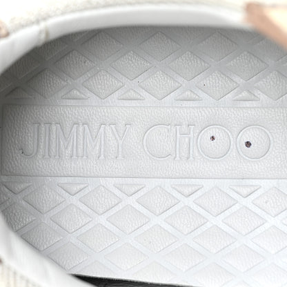Jimmy Choo Metallic Calfskin Womens Diamond F Low Top Sneaker 37 White Gold 10 of 14