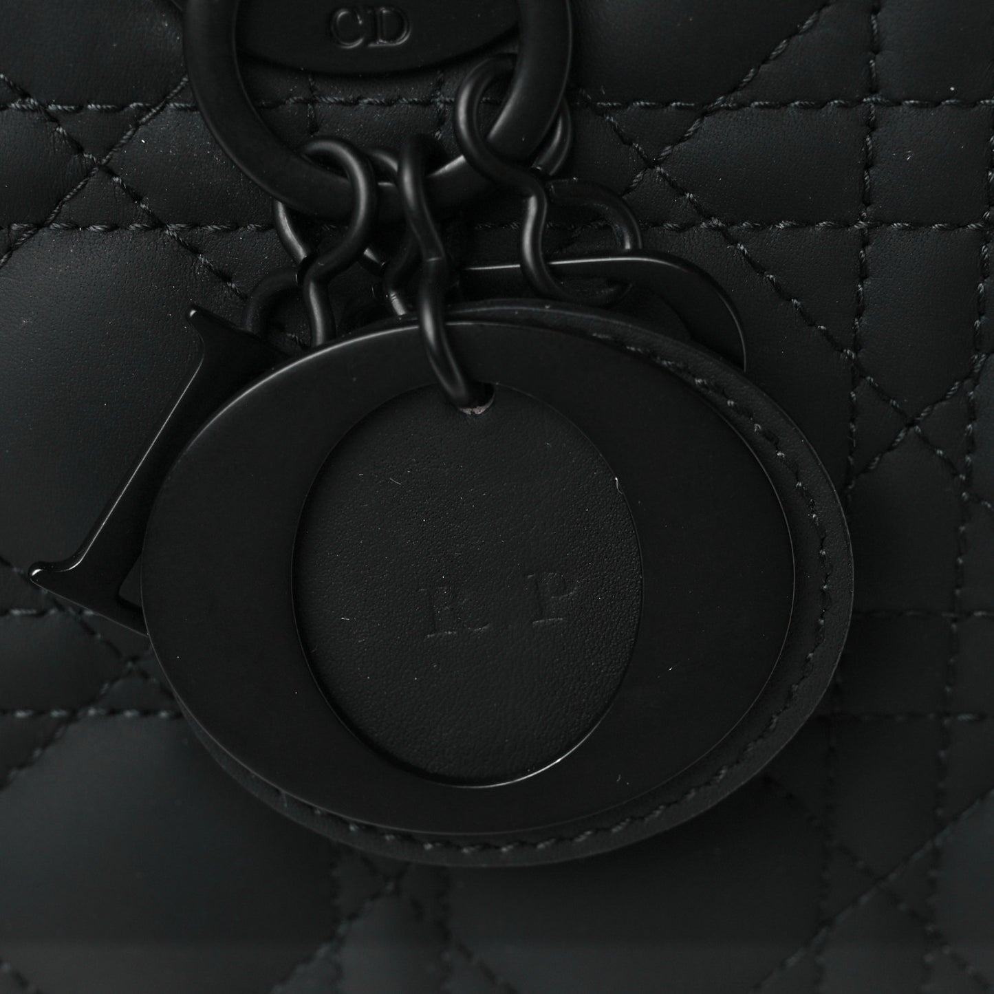 Ultra Matte Calfskin Cannage Large Lady Dior Black