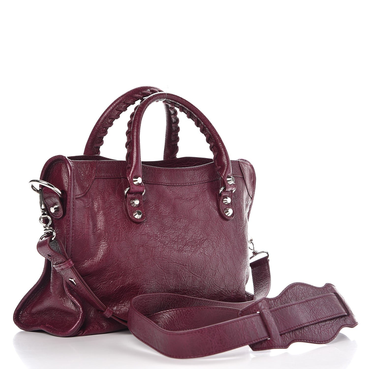 Balenciaga Agneau Classic Silver Hardware S City Violet Prune 2 of 10