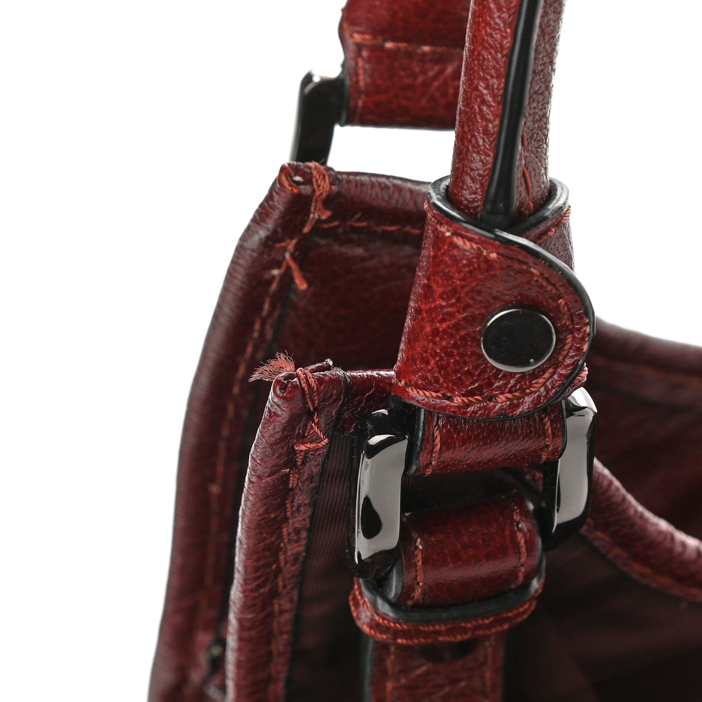 Nylon Check Tote Burgundy