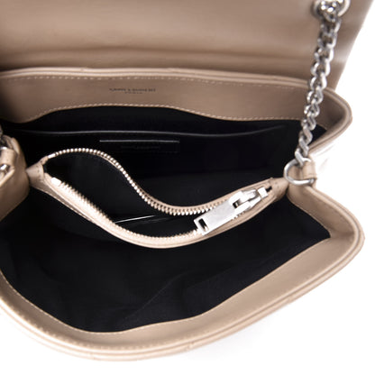 Saint Laurent Calfskin Y Quilted Monogram Small Loulou Chain Satchel Dark Beige 4 of 14