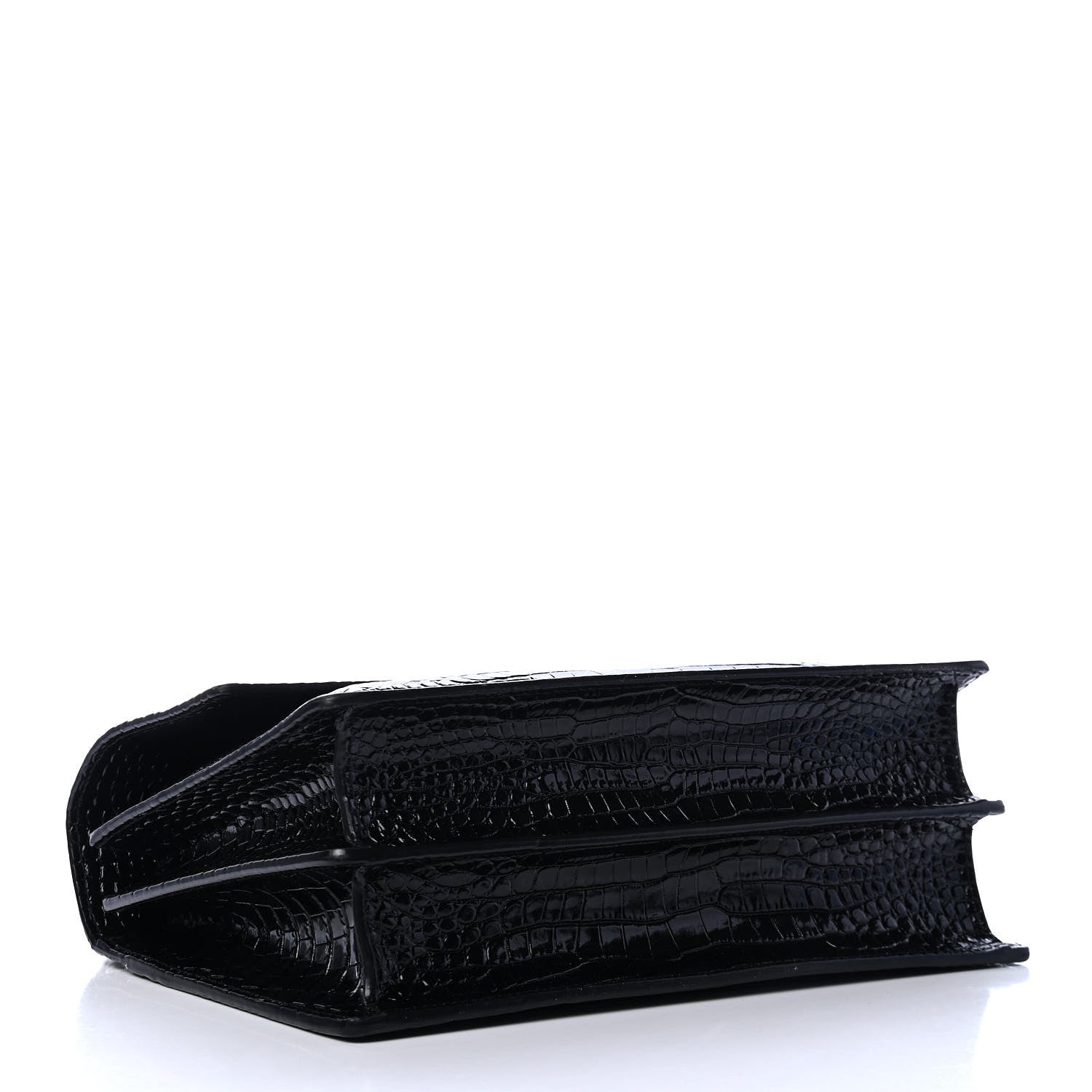 Saint Laurent Calfskin Crocodile Embossed Large Monogram Sunset Black 3 of 4