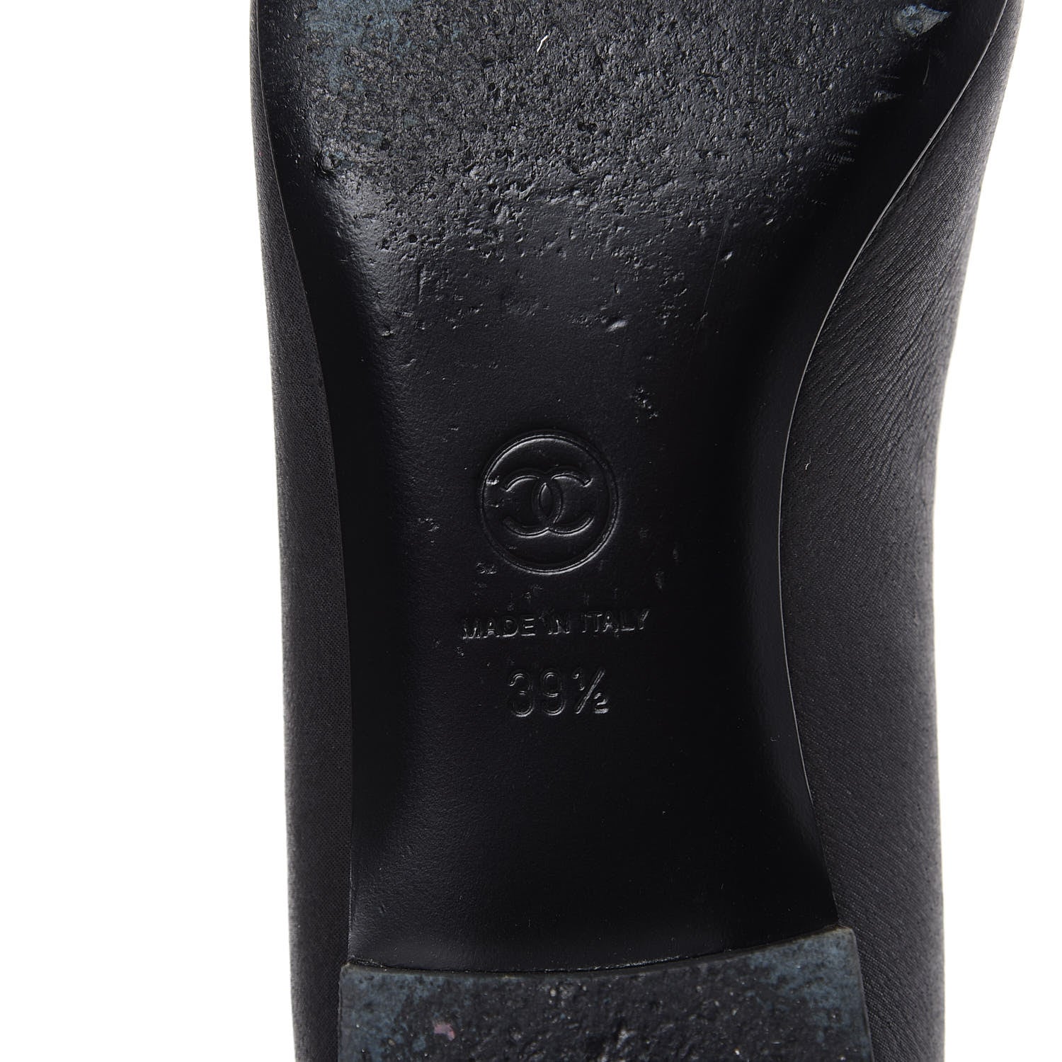 Chanel Buffalo Glitter Bow Ballerina Flats 39.5 Black 7 of 11