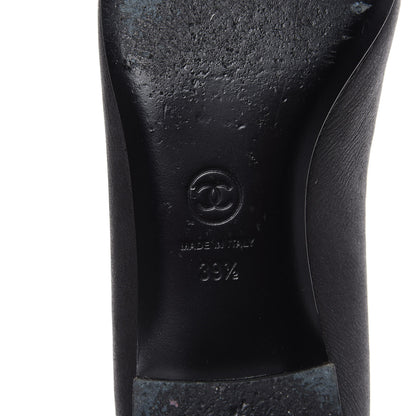 Chanel Buffalo Glitter Bow Ballerina Flats 39.5 Black 7 of 11