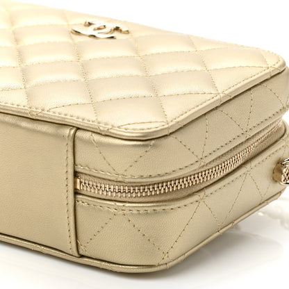 Chanel Metallic Lambskin Quilted Top Handle Vanity Case Gold 11 of 11