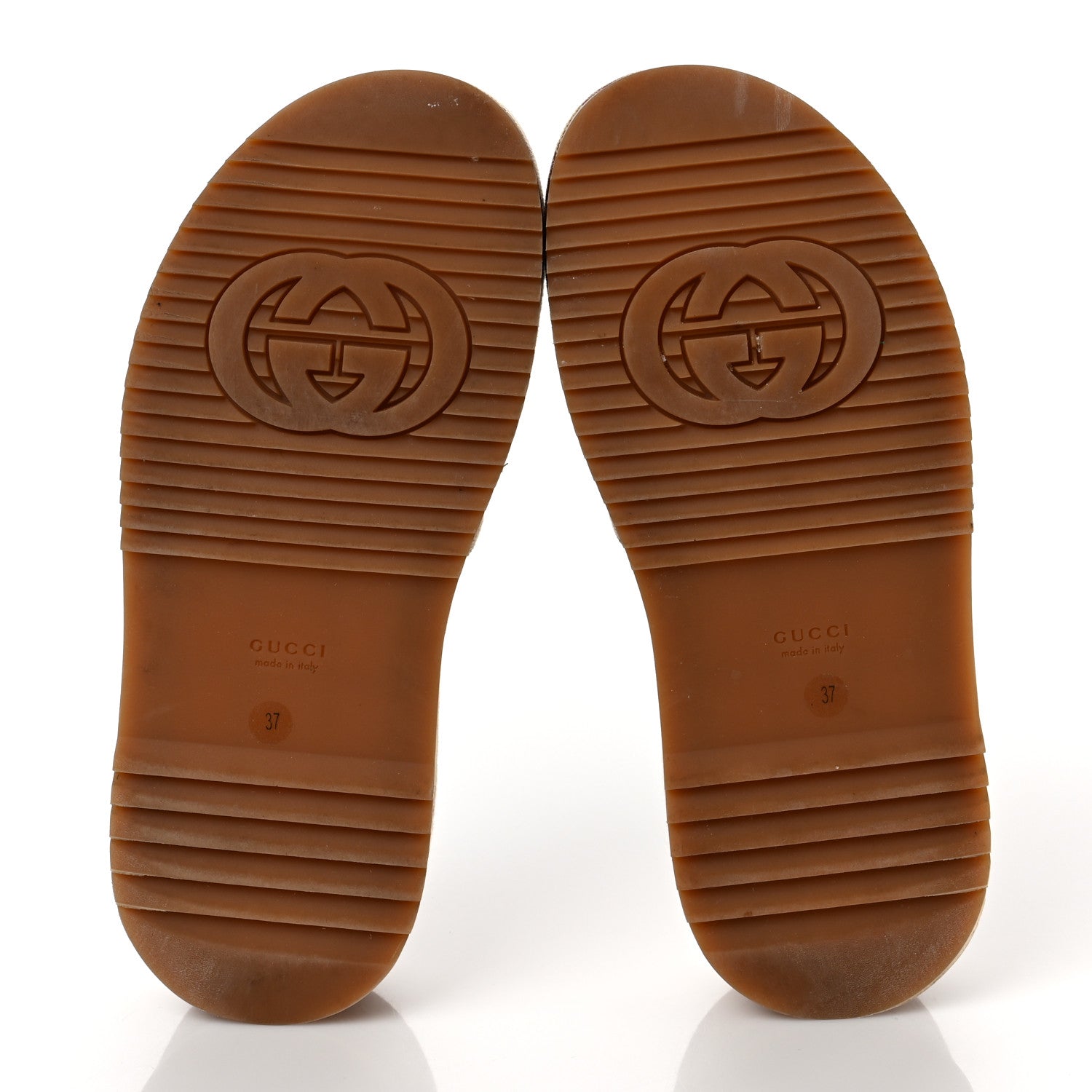 Gucci Canvas GG Monogram Angelina Platform Slide Sandals 37 Beige Ruggine 5 of 8