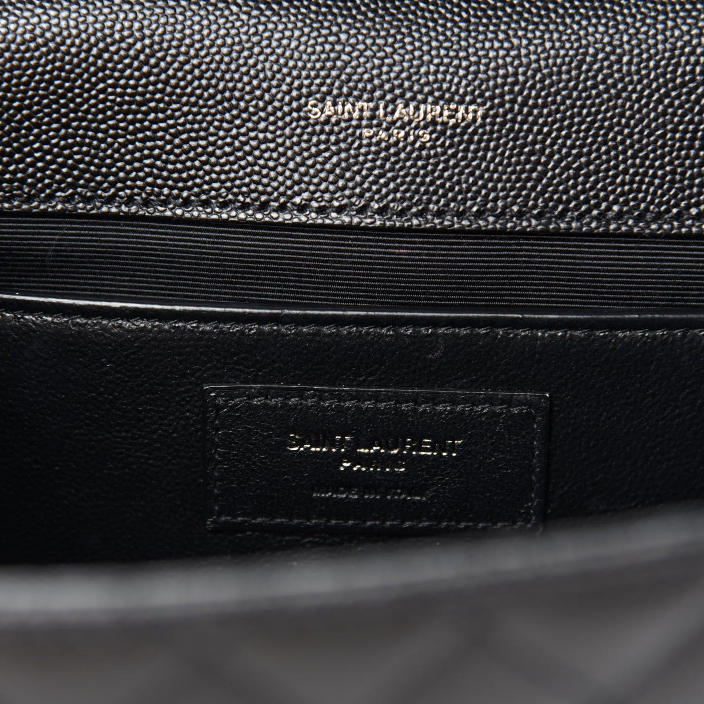 Grain De Poudre Textured Mixed Matelasse Triquilt Medium Monogram Satchel Black