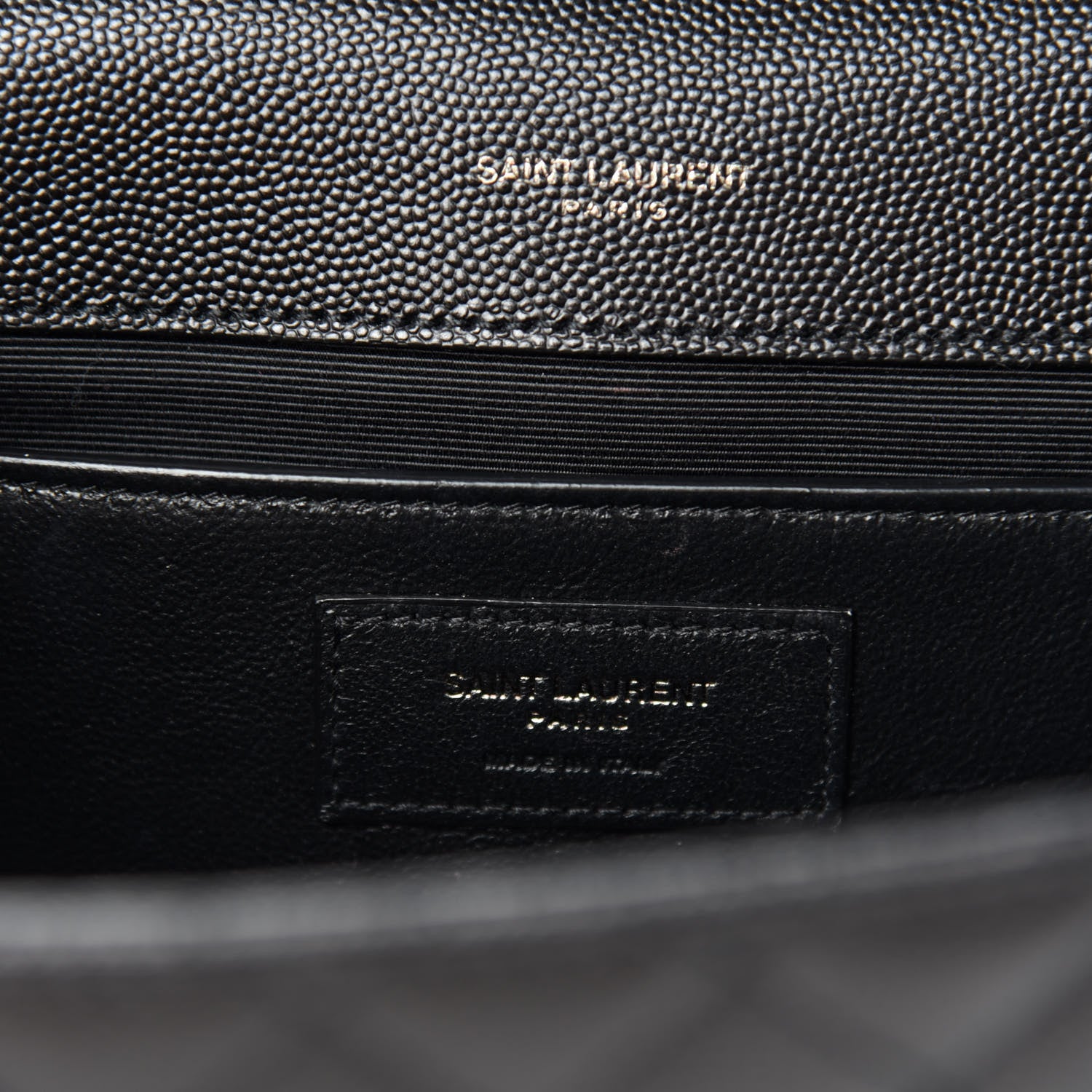 Saint Laurent Grain De Poudre Textured Mixed Matelasse Triquilt Medium Monogram Satchel Black 9 of 12