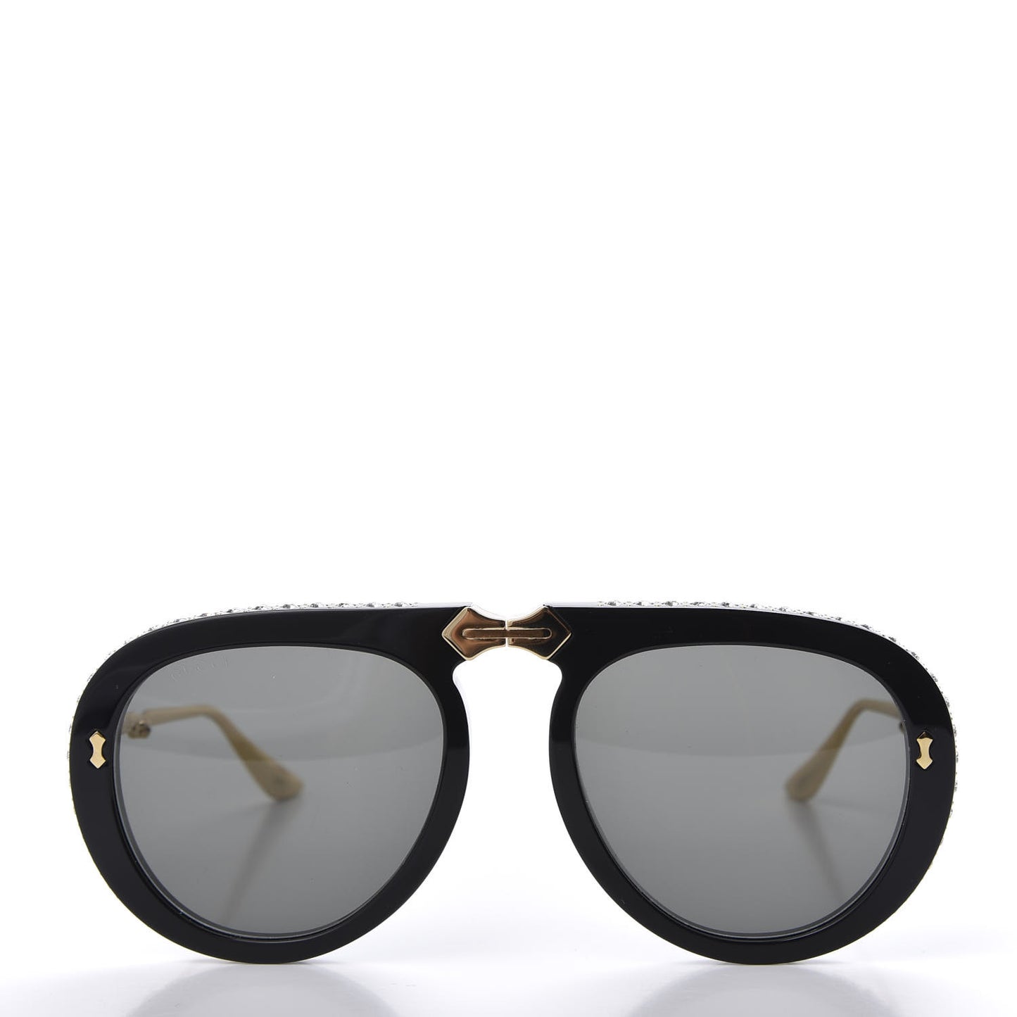 Acetate Crystal Foldable Aviator Sunglasses GG0307S Black