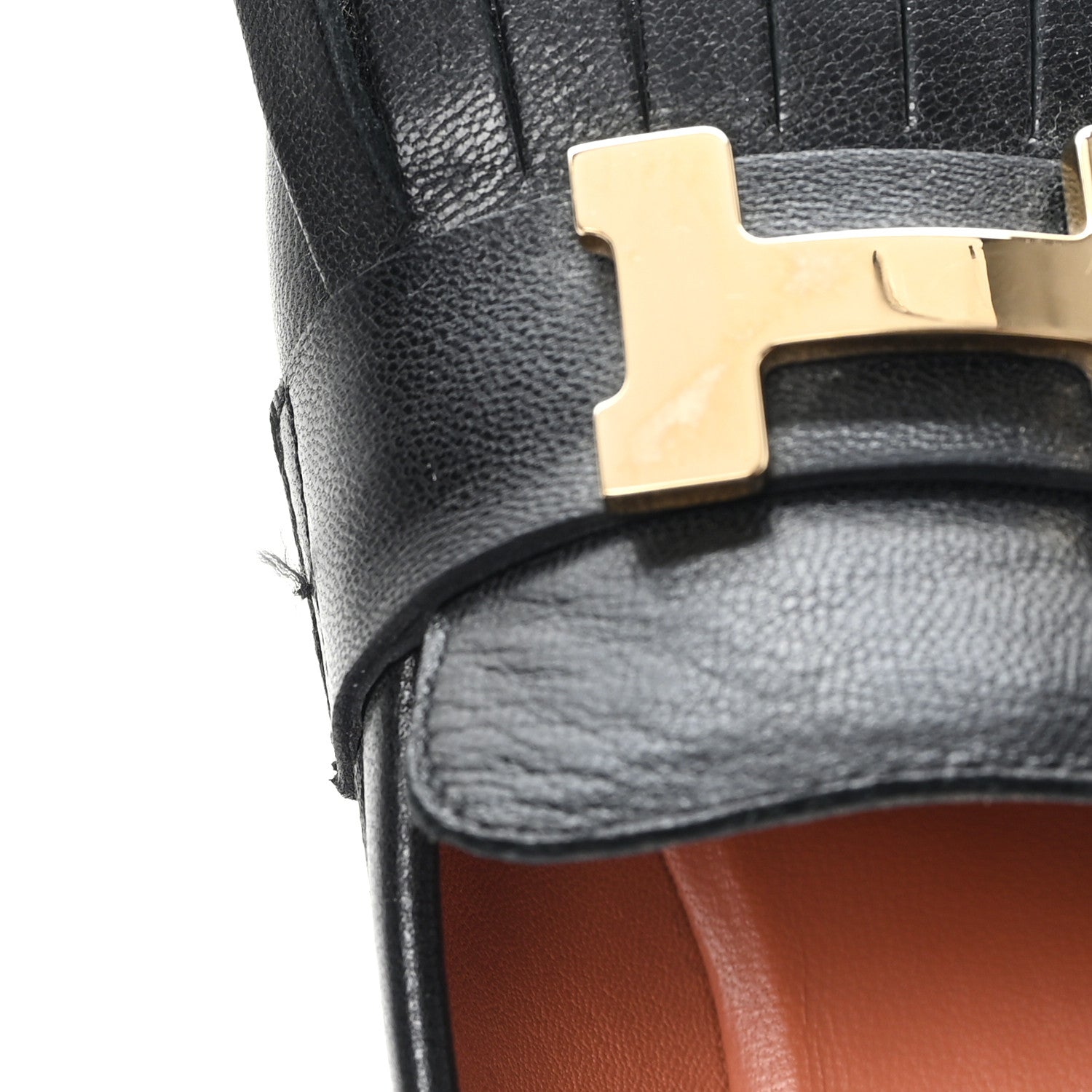 Hermes Goatskin Womens Royal Loafers 36 Black 10 of 12