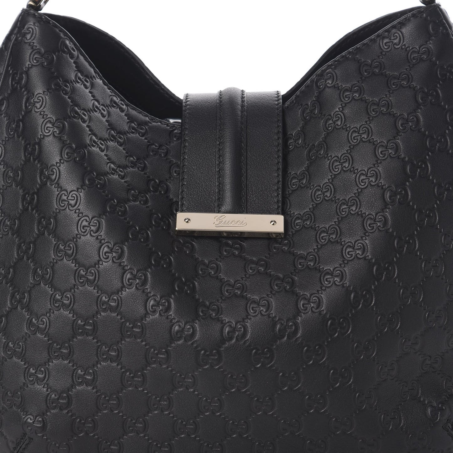 Guccissima Large New Ladies Web Hobo Black