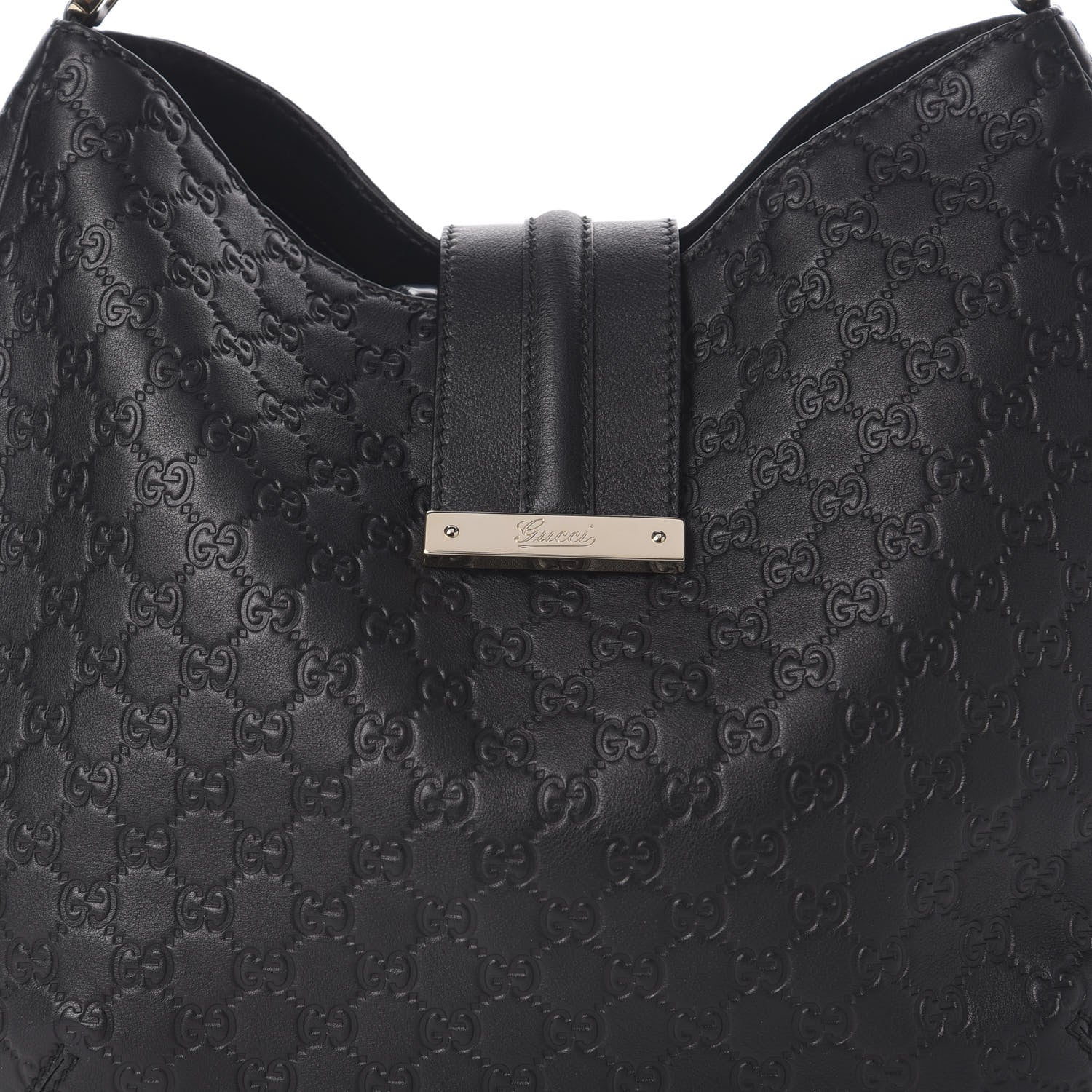 Gucci Guccissima Large New Ladies Web Hobo Black 9 of 9