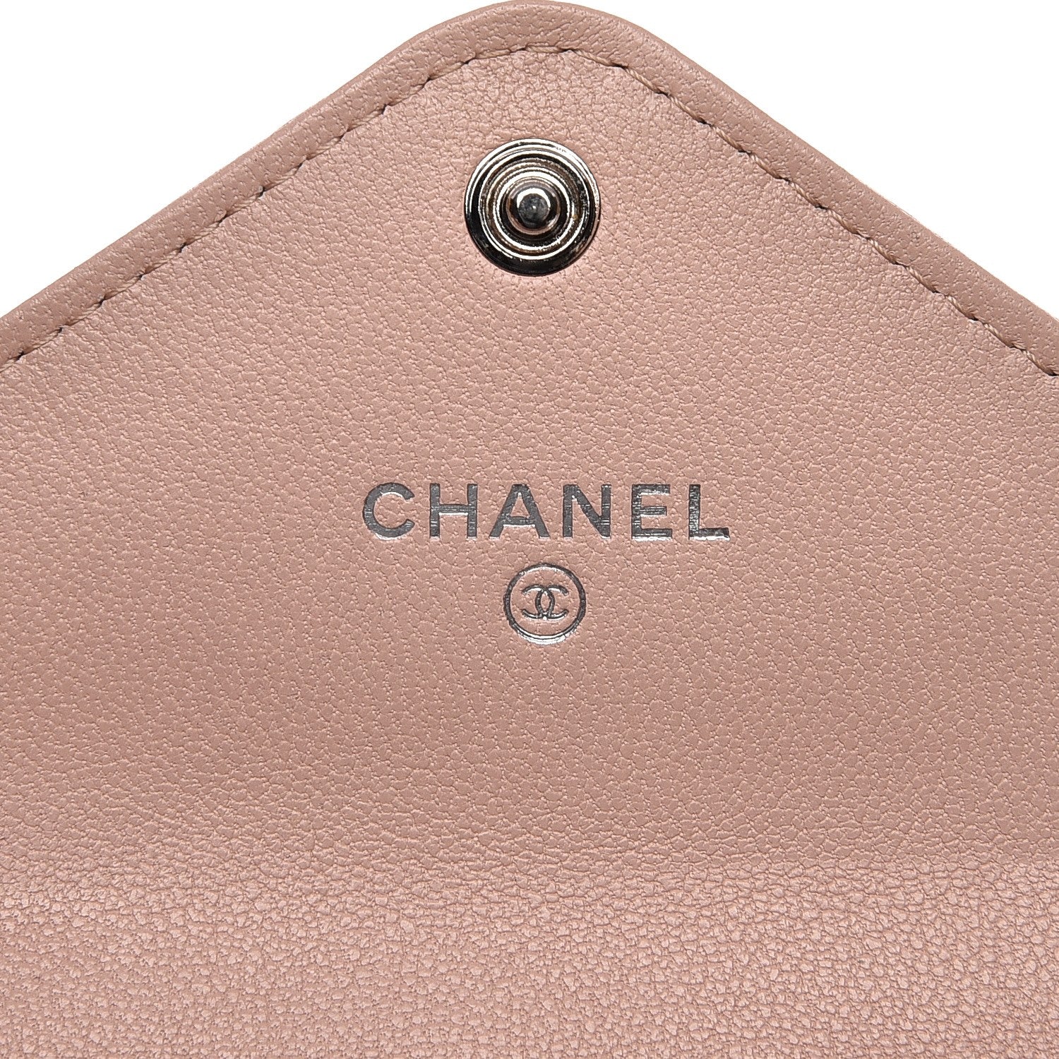 Chanel Lambskin Chevron Quilted Card Holder Light Pink 5 of 7