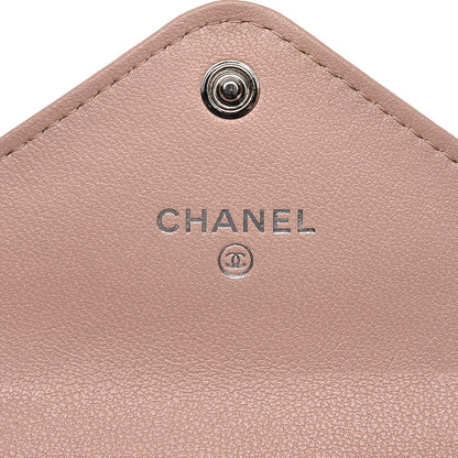 Chanel Lambskin Chevron Quilted Card Holder Light Pink 5 of 7