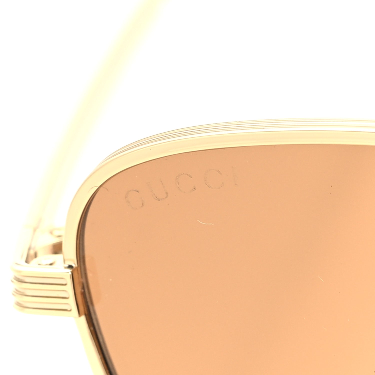 Gucci Cat Eye Logo Sunglasses GG0803S Gold 7 of 8