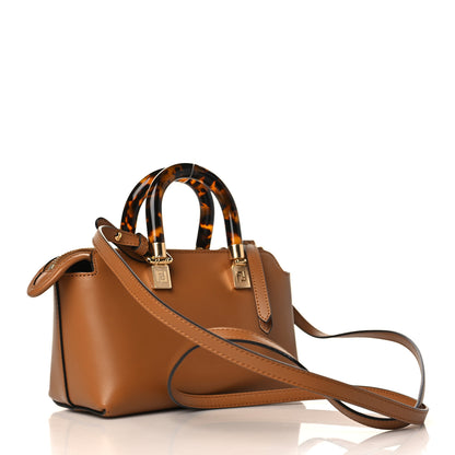 Fendi Vitello King Plexiglass Logo Embossed Mini By The Way Top Handle Boston Bag Caramello 3 of 9