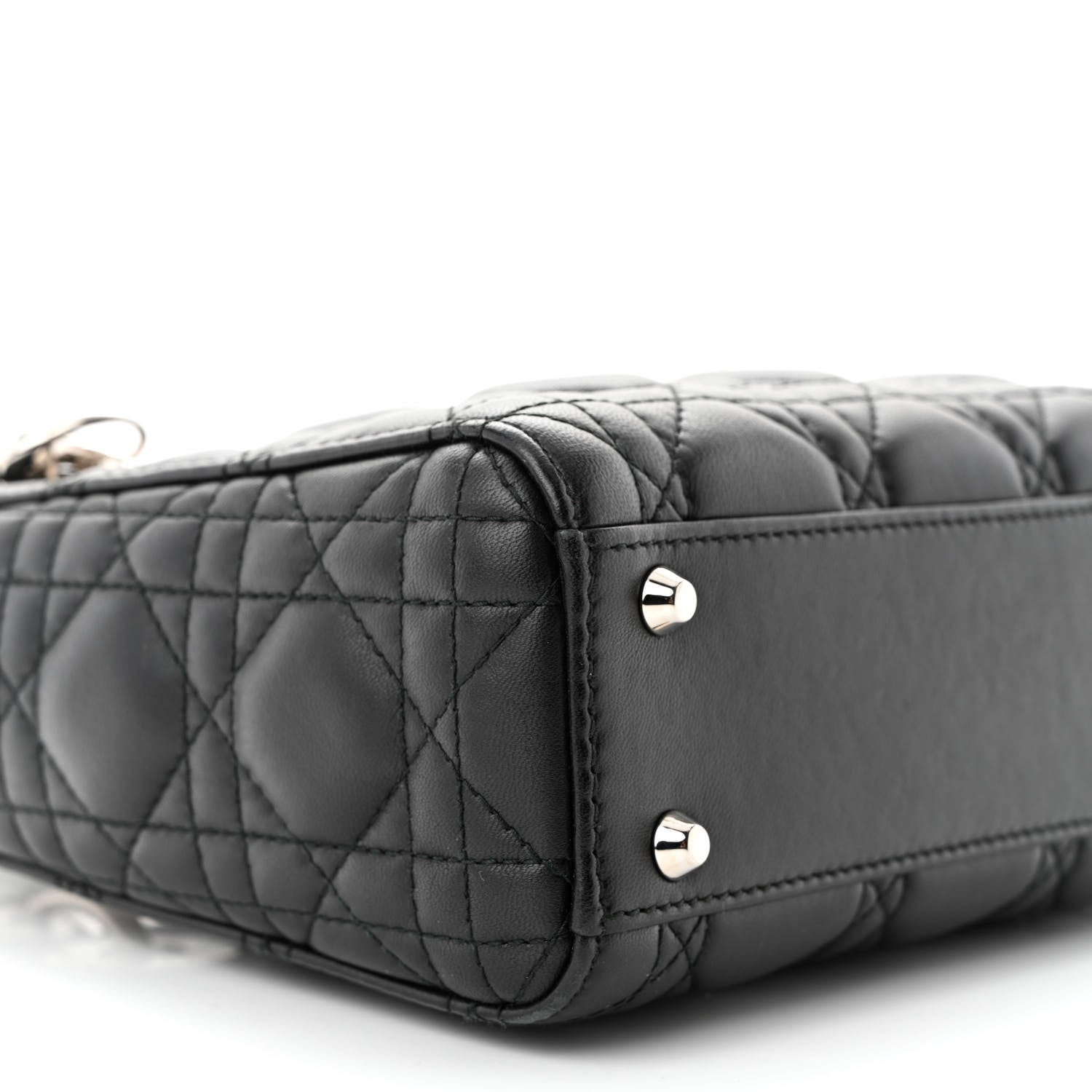 Christian Dior Lambskin Cannage Mini Lady Dior Black 9 of 10