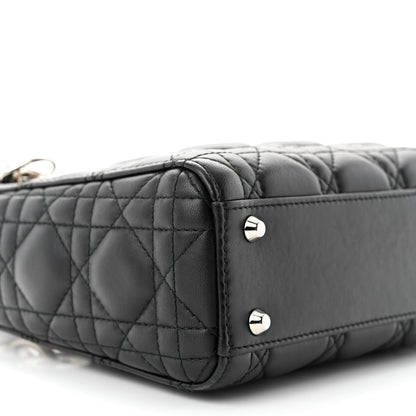 Christian Dior Lambskin Cannage Mini Lady Dior Black 9 of 10