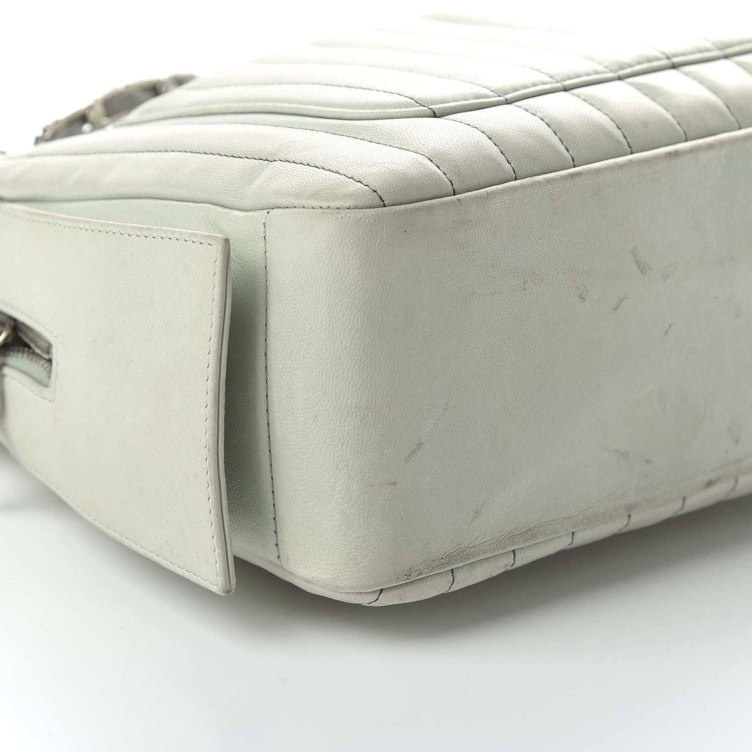 Chanel Lambskin Vertical Quilted Mademoiselle Camera Case Green 6 of 12