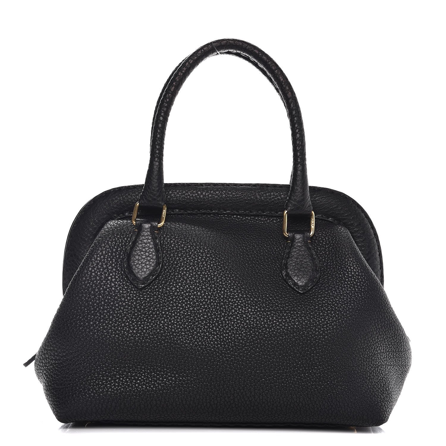 Fendi Calfskin Romano Selleria Adele 1328 Bag Black 1 of 12