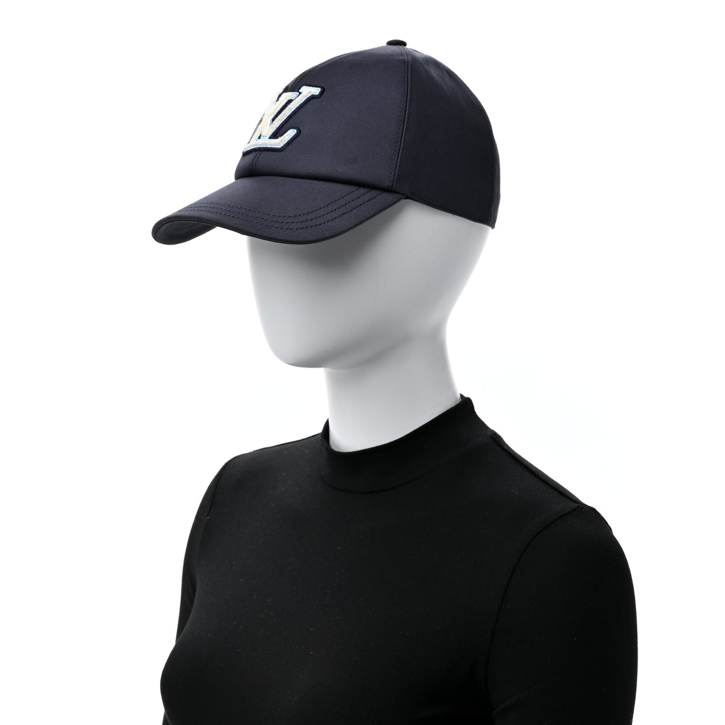 Cotton LV Signature Cap L Bleu Marine