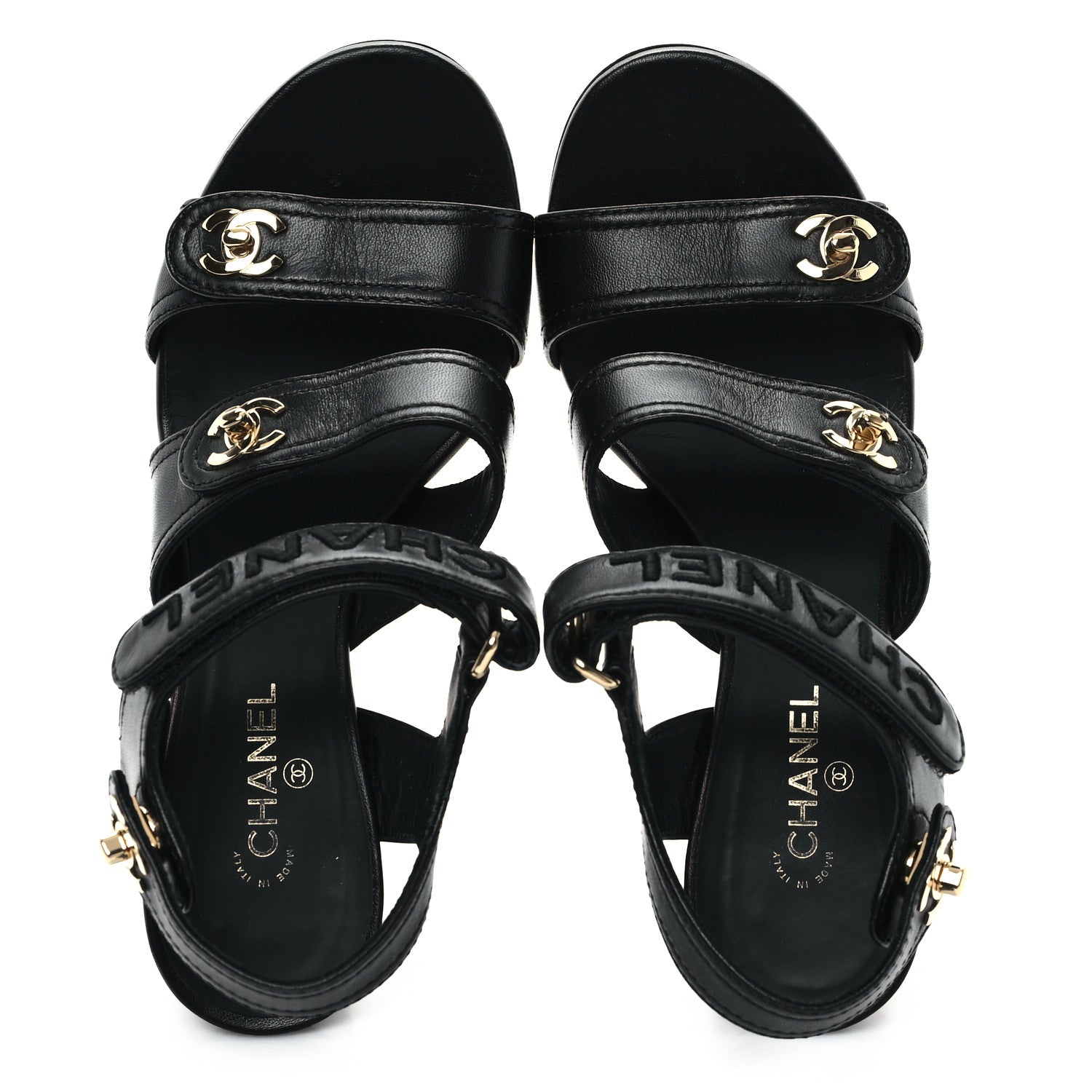 Chanel Lambskin CC Turnlock Sandals 37 Black 1663155 – FASHIONPHILE