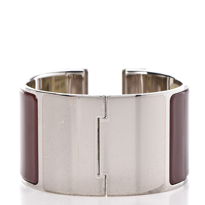 Hermes Enamel Extra Wide Clic H Bracelet PM Cacao 3 of 4