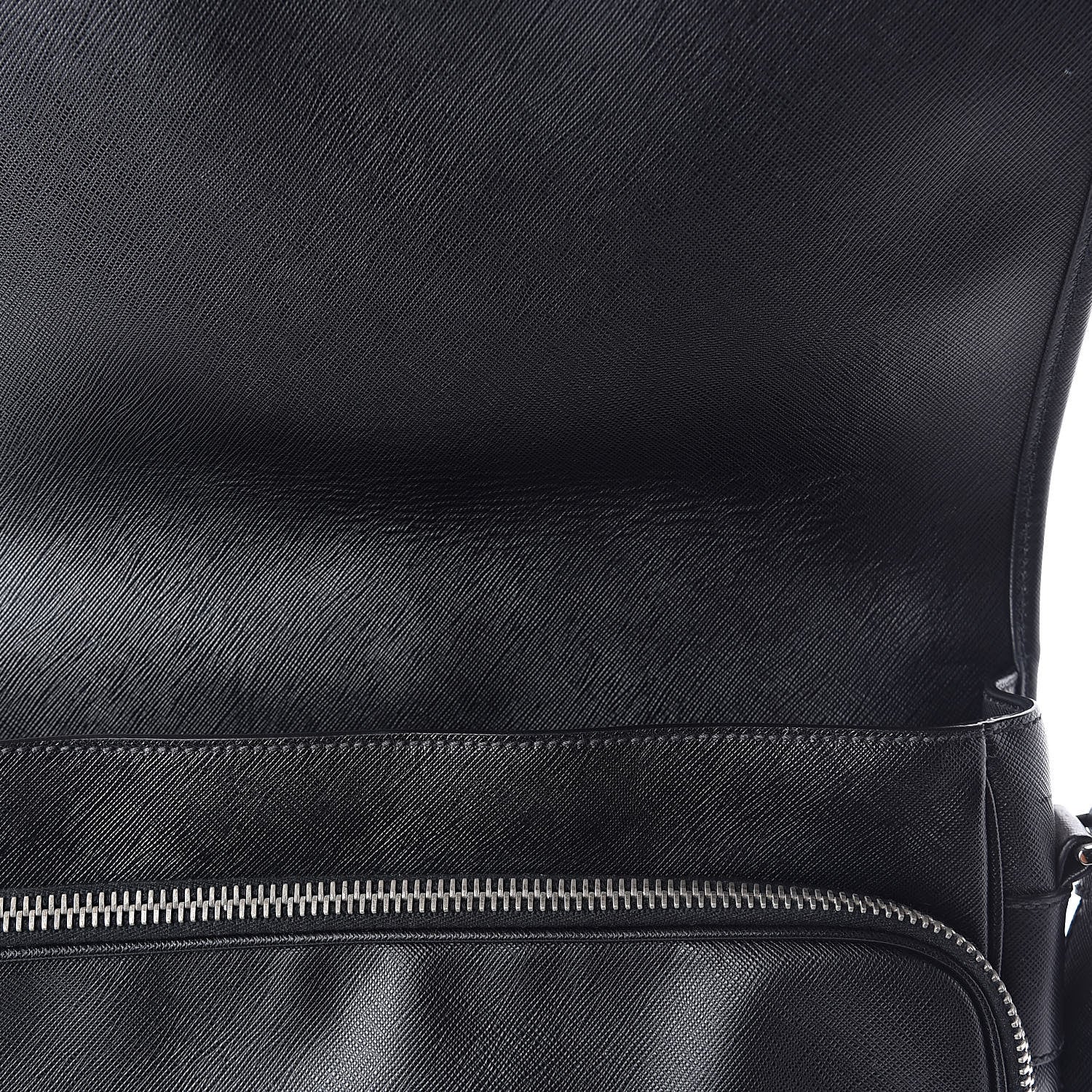 Prada Saffiano Messenger Satchel Black 9 of 9
