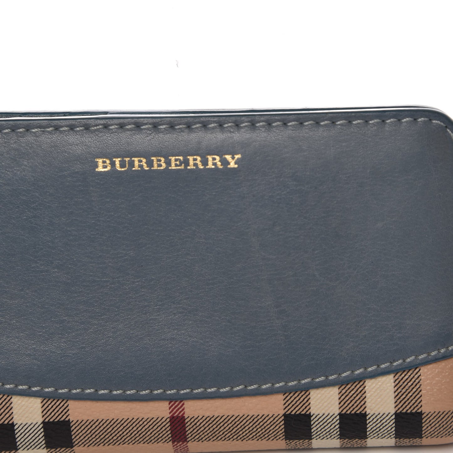 Calfskin Haymarket Check Medium Cowley Flap Wallet Eucalyptus Grey