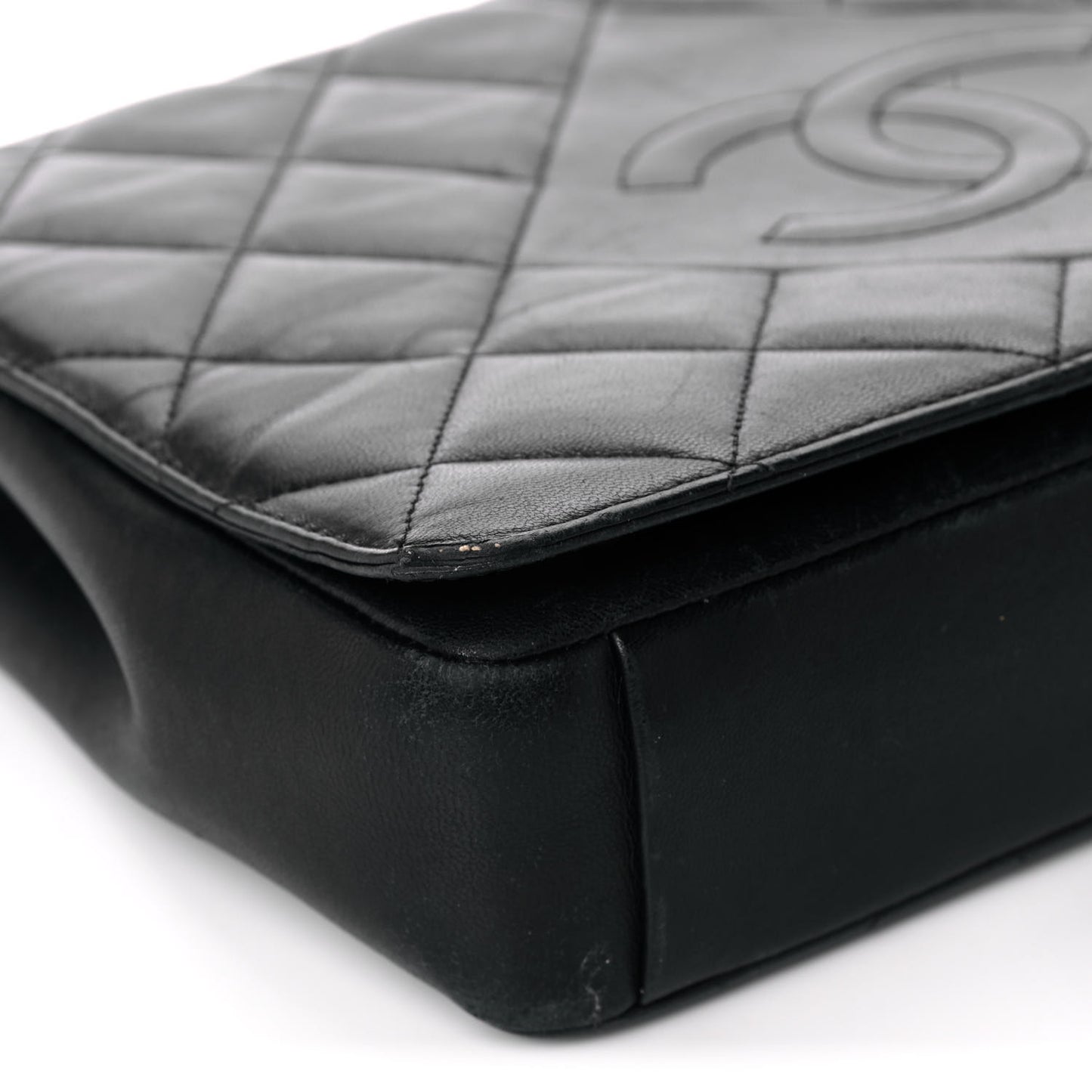 Lambskin Quilted Medium Diamond CC Flap Black