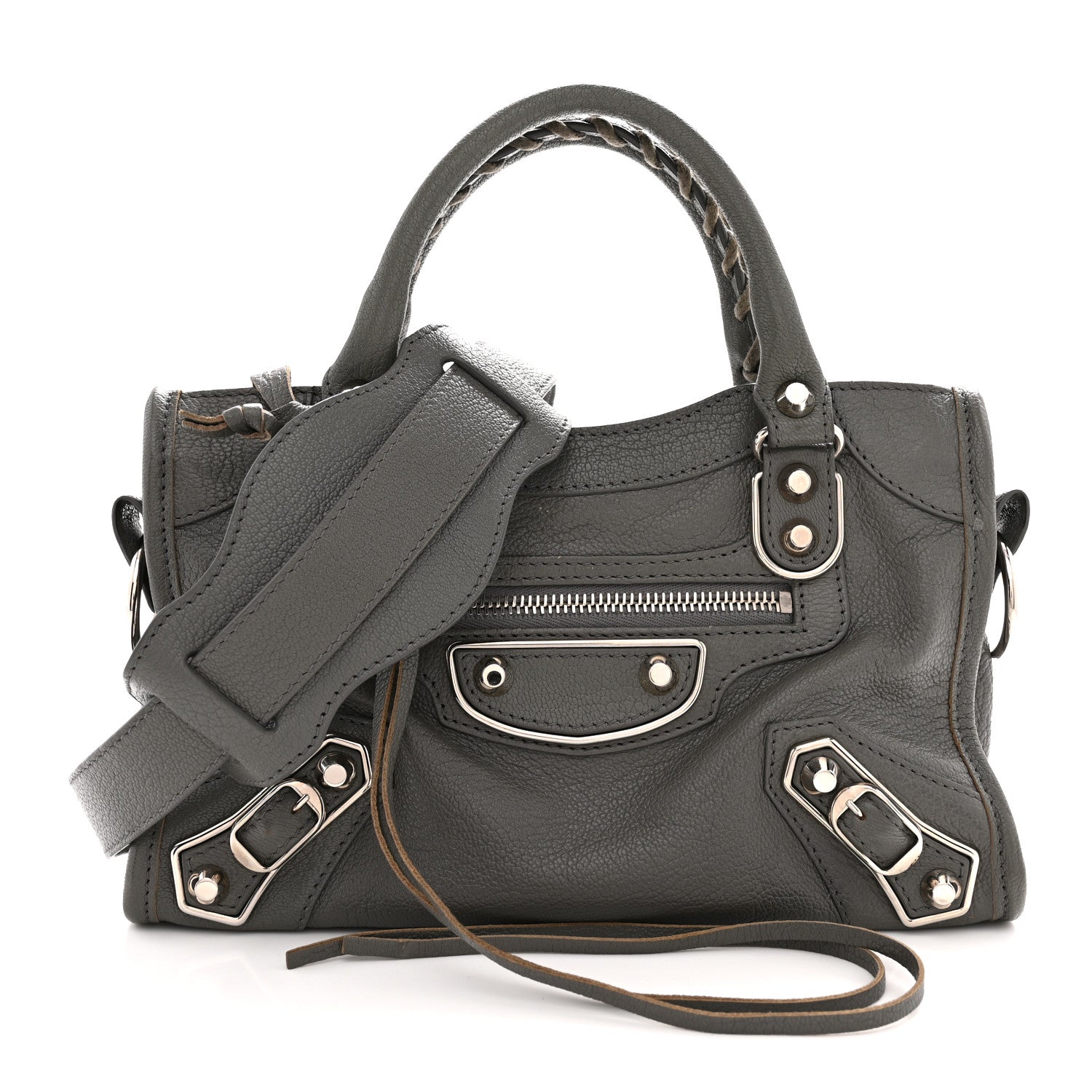 Balenciaga Chevre Silver Metallic Edge Hardware Mini City Bleu Acier 1 of 13