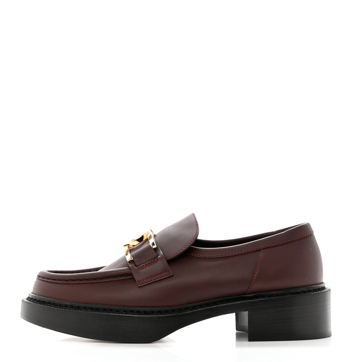 Calfskin Academy Loafers 38 Burgundy