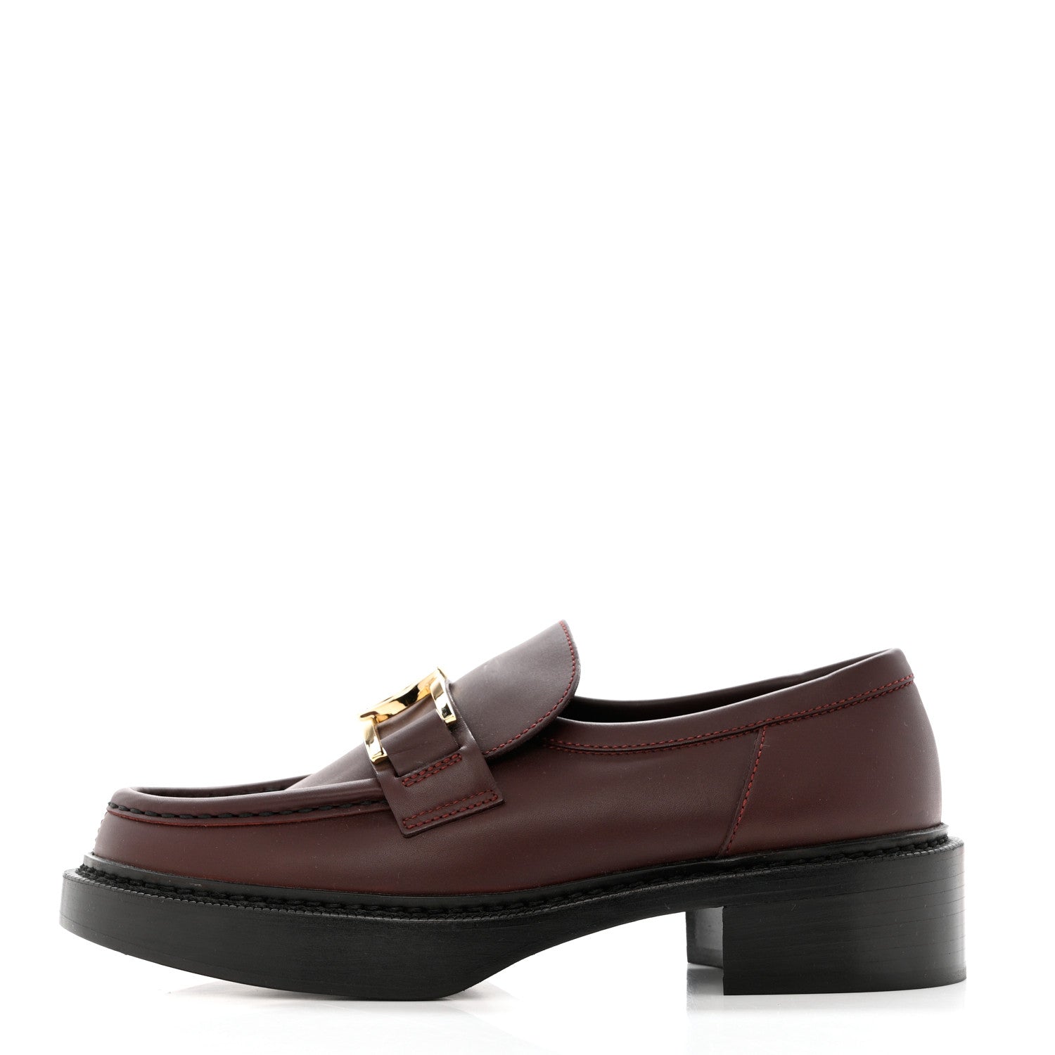 Louis Vuitton Calfskin Academy Loafers 38 Burgundy 1 of 10