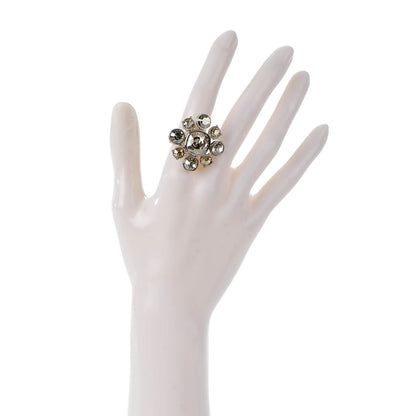 Chanel Crystal CC Ring 6.75 Silver 2 of 5