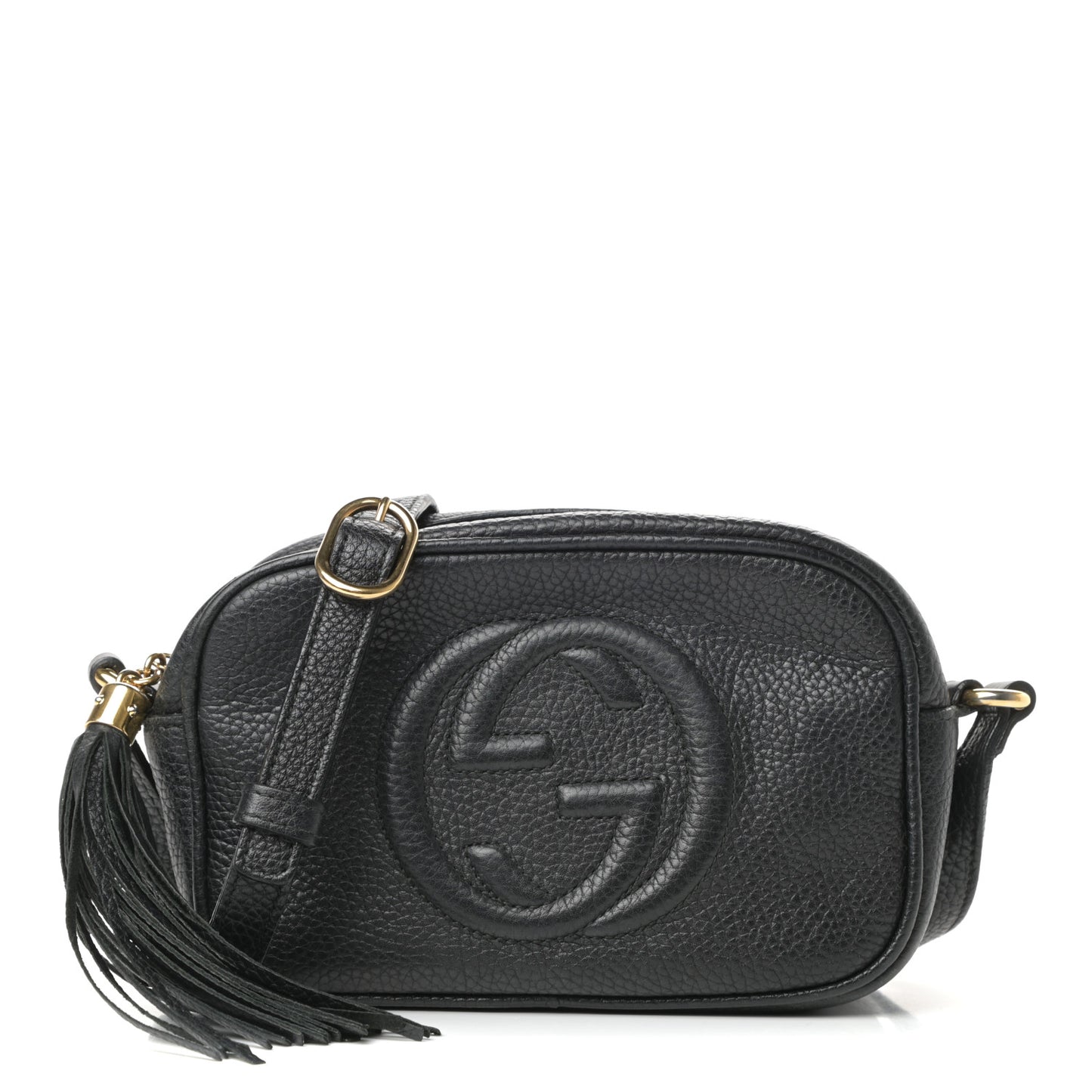 Pebbled Calfskin Mini Soho Disco Bag Black