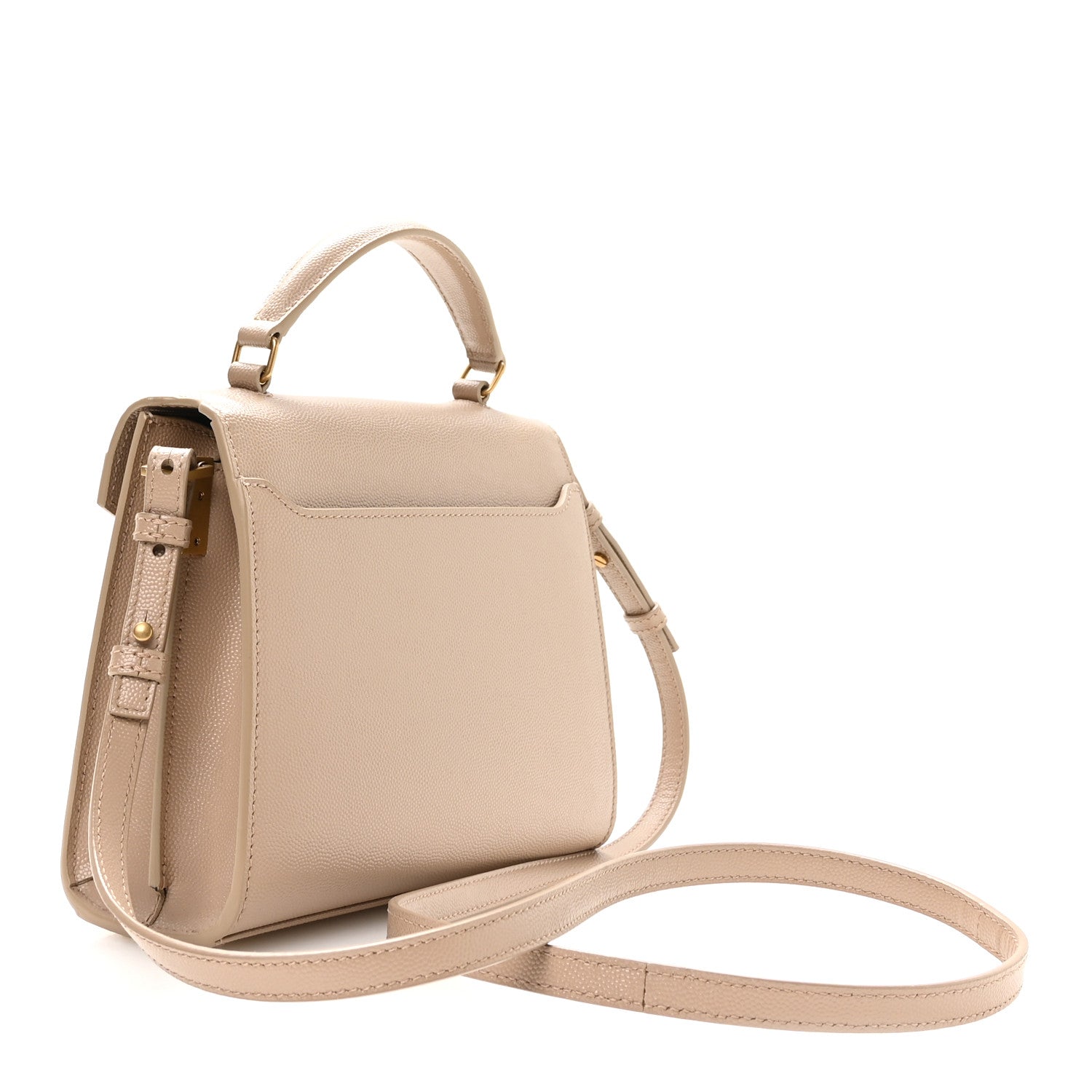 Saint Laurent Grain de Poudre Mini Classic Monogram Cassandra Top Handle Beige 3 of 11