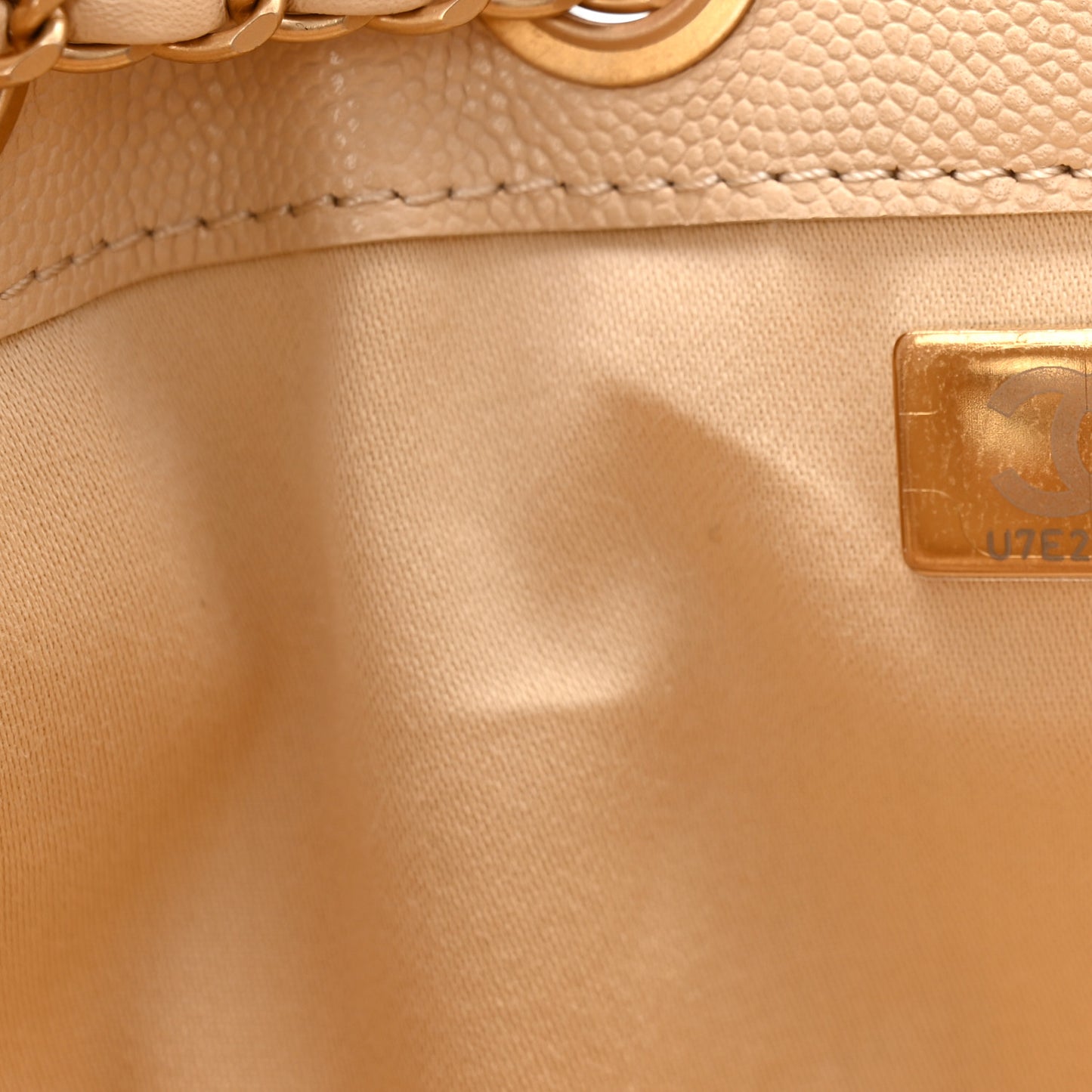 Caviar Quilted Mini Chanel 25 Handbag Beige