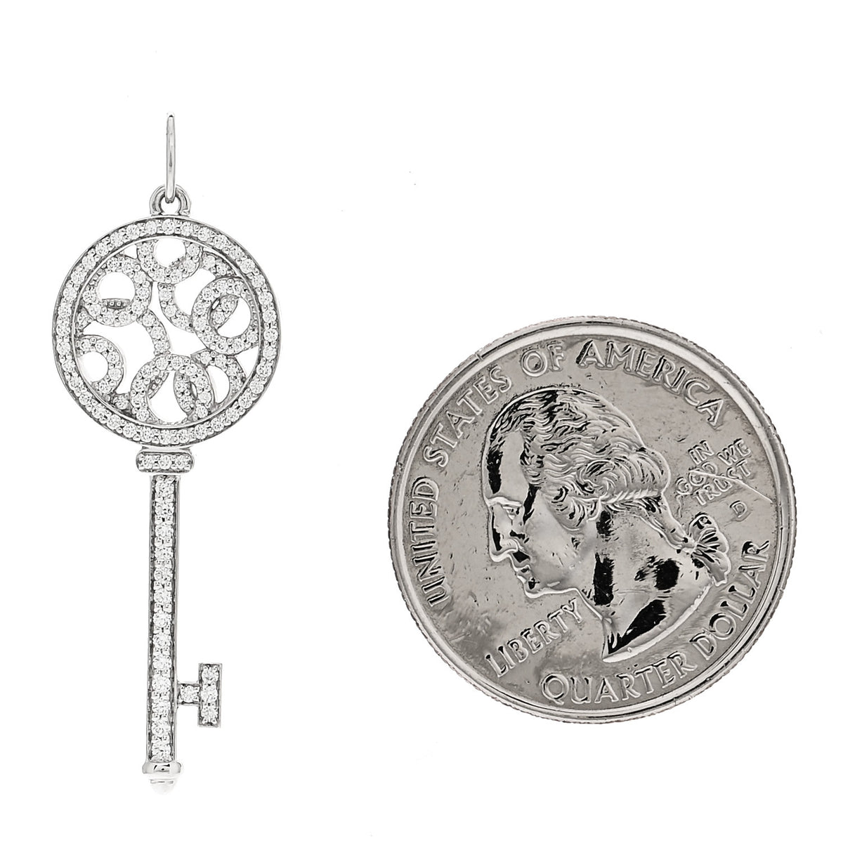 Tiffany Platinum Diamond Small Bubbles Key Pendant 2 of 4
