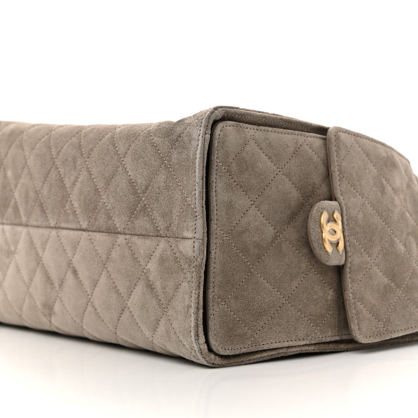 Suede Quilted Medium Chanel 25 Handbag Grey